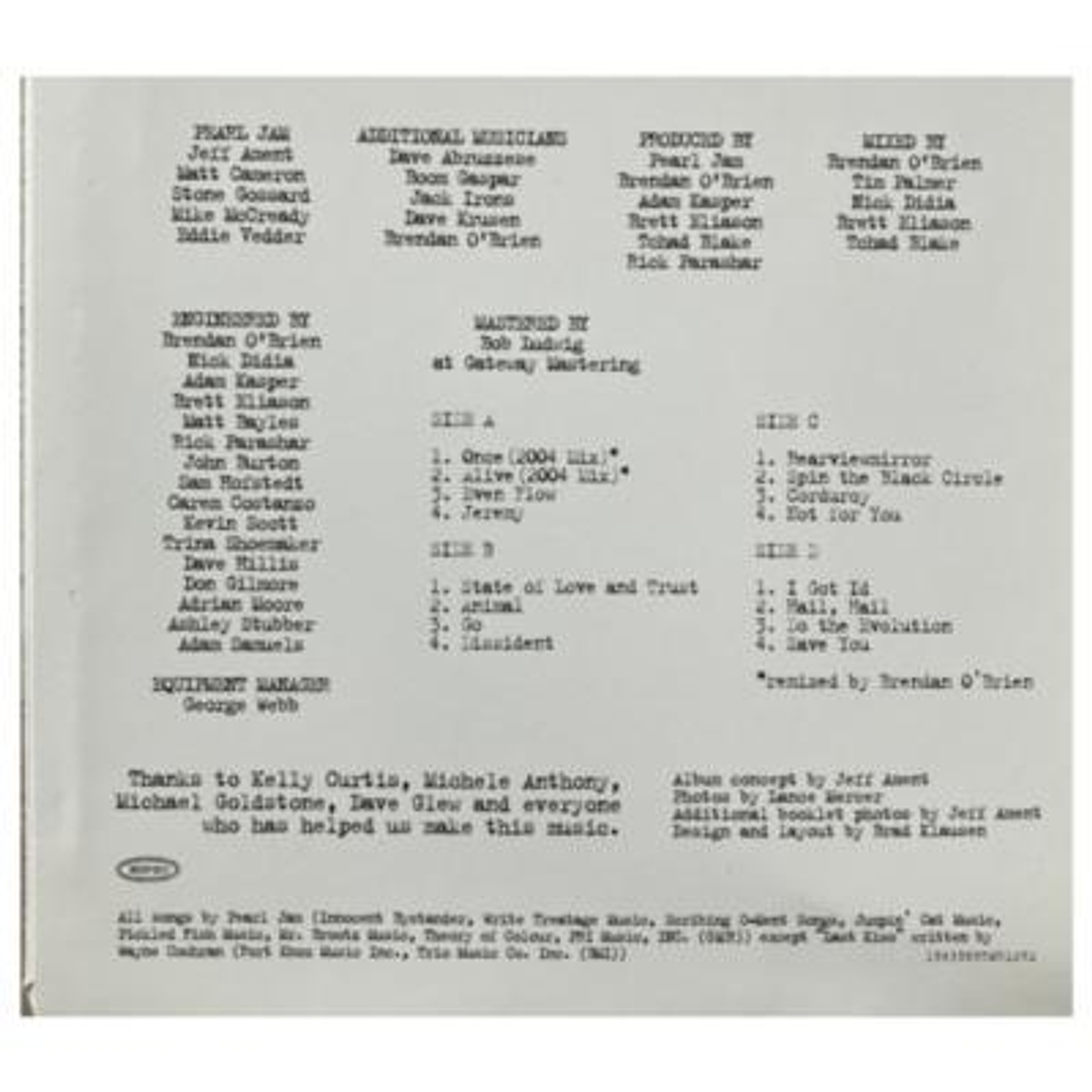 PEARL JAM REARVIEWMIRROR GREATEST HITS 19912003 (2LP)