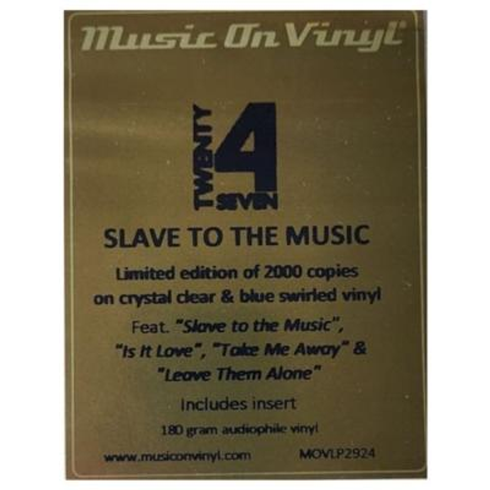 TWENTY 4 SEVEN - SLAVE TO THE MUSIC (BLUE CLEAR VINYL) | VINILO