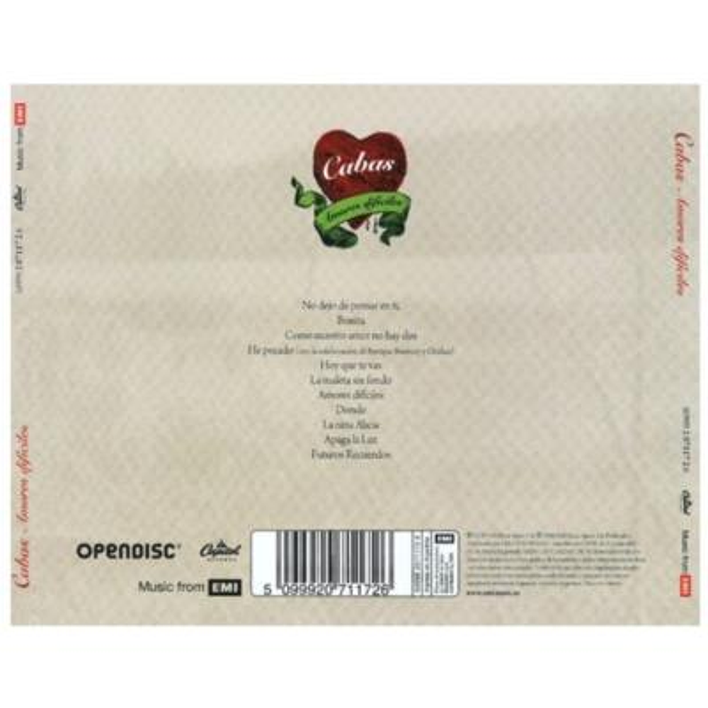 CABAS - AMORES DIFICILES CD
