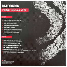 MADONNA – FINALLY ENOUGH LOVE 1S REMIXED (CLEAR VINYL)2LP VINILO