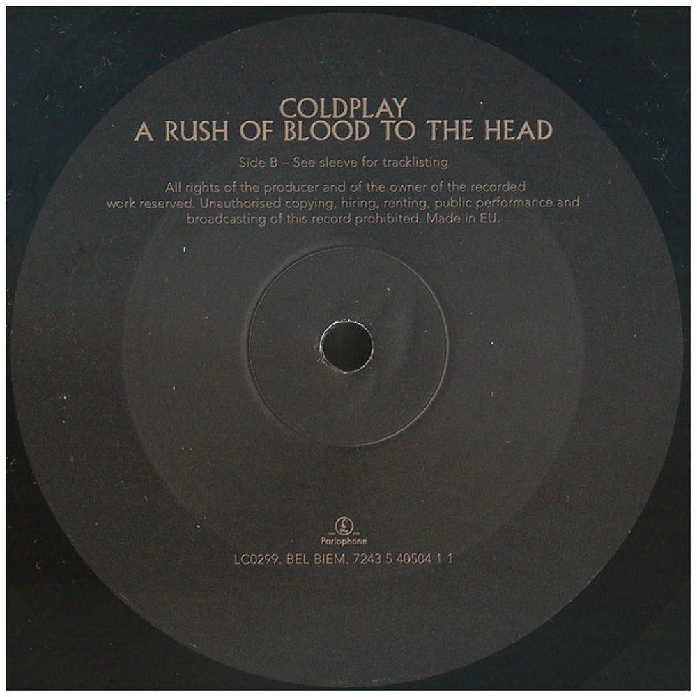 COLDPLAY - A RUSH OF BLOOD TO THE HEAD VINILO