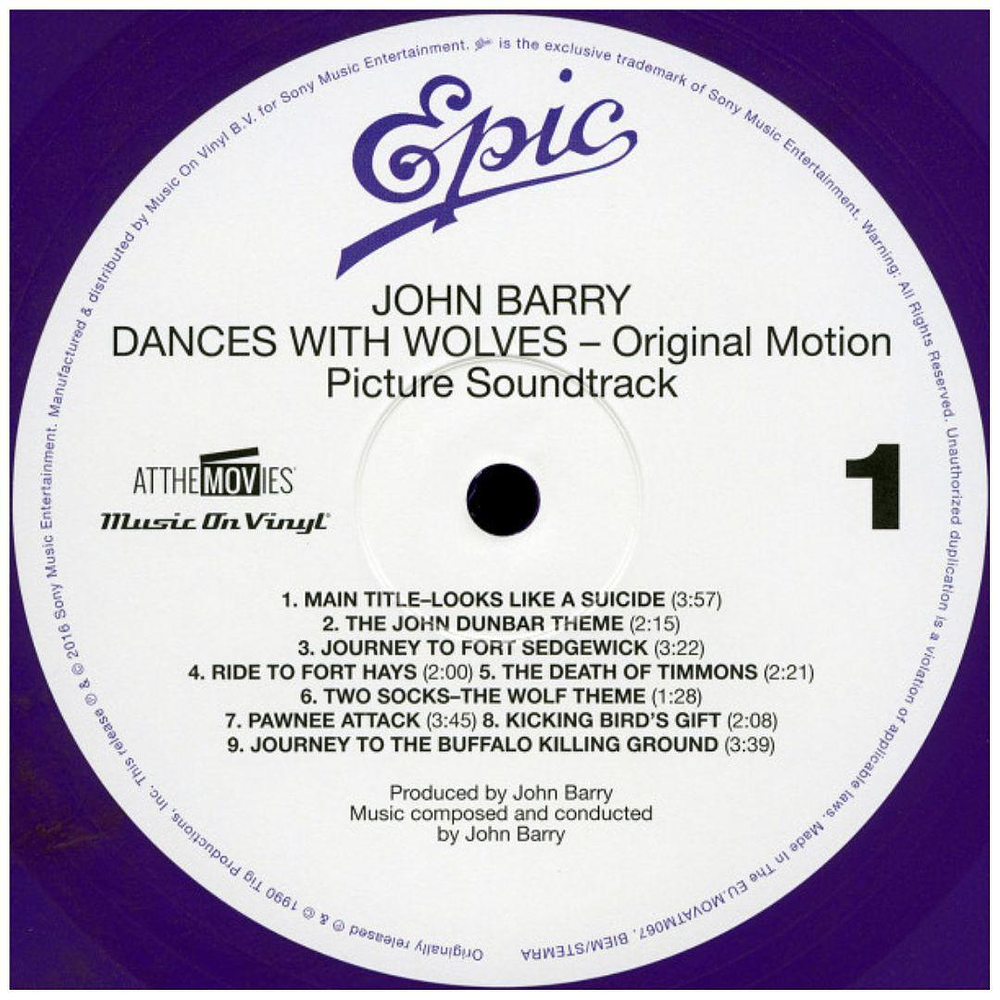 DANCE WITH THE WOLVES - SOUNDTRACK VINILO