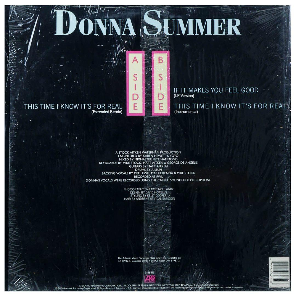 DONNA SUMMER - THIS TIME I KNOW IT'S FOR REAL 12 MAXI SINGLE VINILO USADO