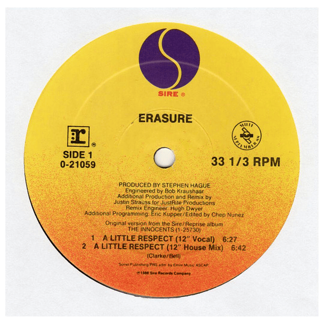 ERASURE A LITTLE RESPECT 12 MAXI SINGLE VINILO