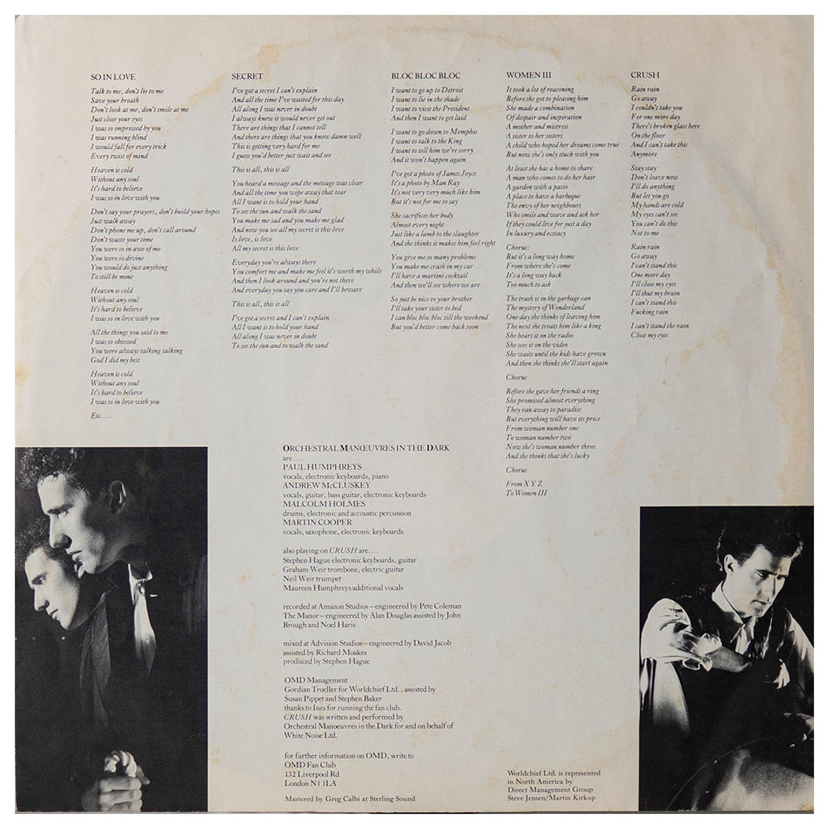 OMD CRUSH VINILO USADO