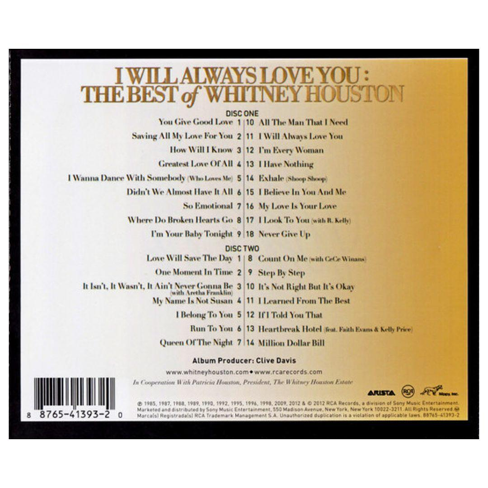 WHITNEY HOUSTON - I WILL ALWAYS LOVE YOU THE BEST (2CD) DELUXE CD
