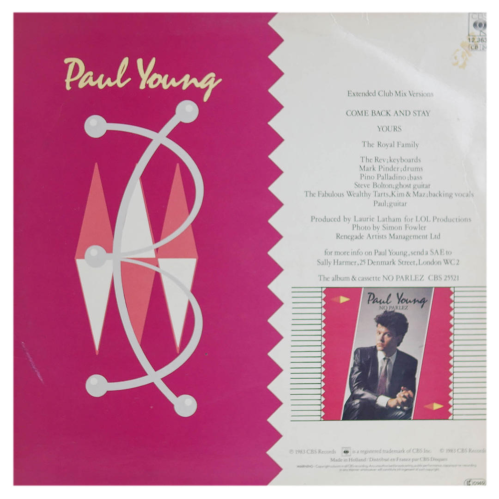 PAUL YOUNG - COME BACK AND STAY | 12'' MAXI SINGLE USADO