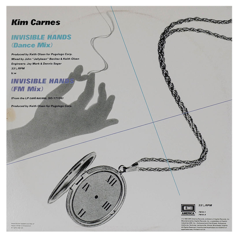 KIM CARNES - INVISIBLE HANDS | 12'' MAXI SINGLE USADO