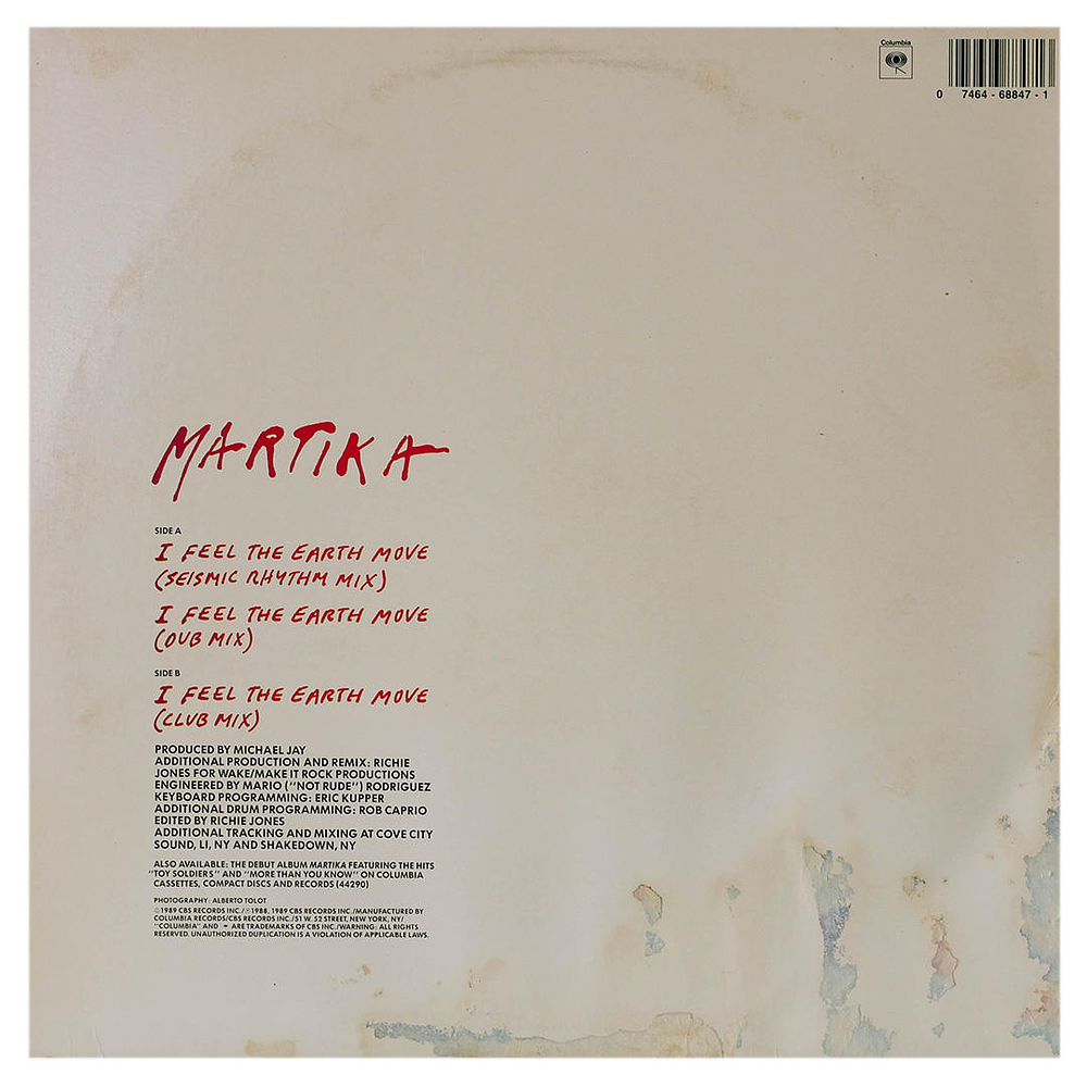 MARTIKA - I FEEL THE EARTH MOVE | 12'' MAXI SINGLE USADO