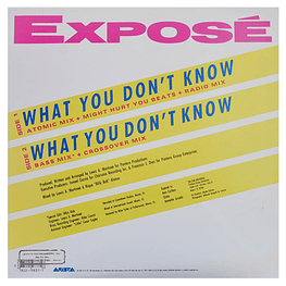 EXPOSÉ - WHAT YOU DON'T KNOW |12'' MAXI SINGLE - VINILO USADO