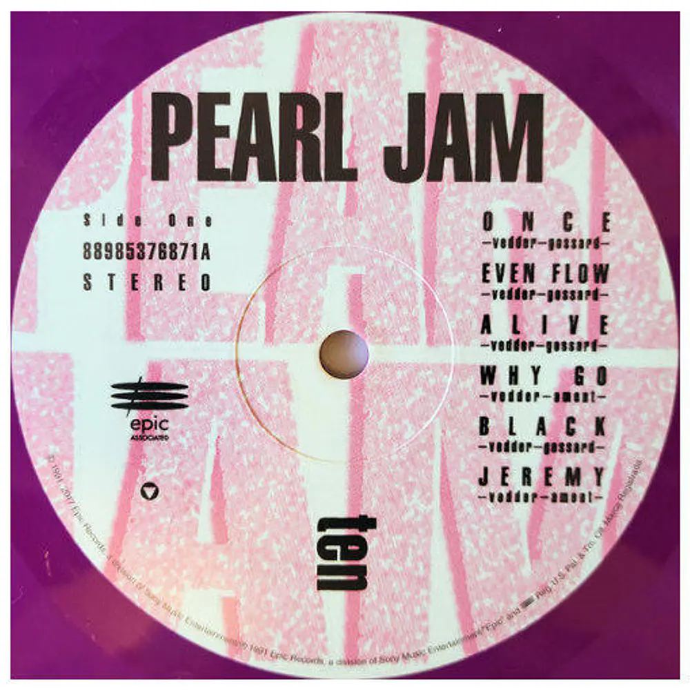 PEARL JAM TEN (PURPLE VINYL) VINILO