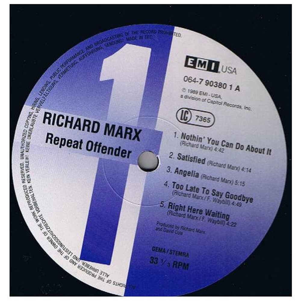 RICHARD MARX - REPEAT OFFENDER | VINILO USADO