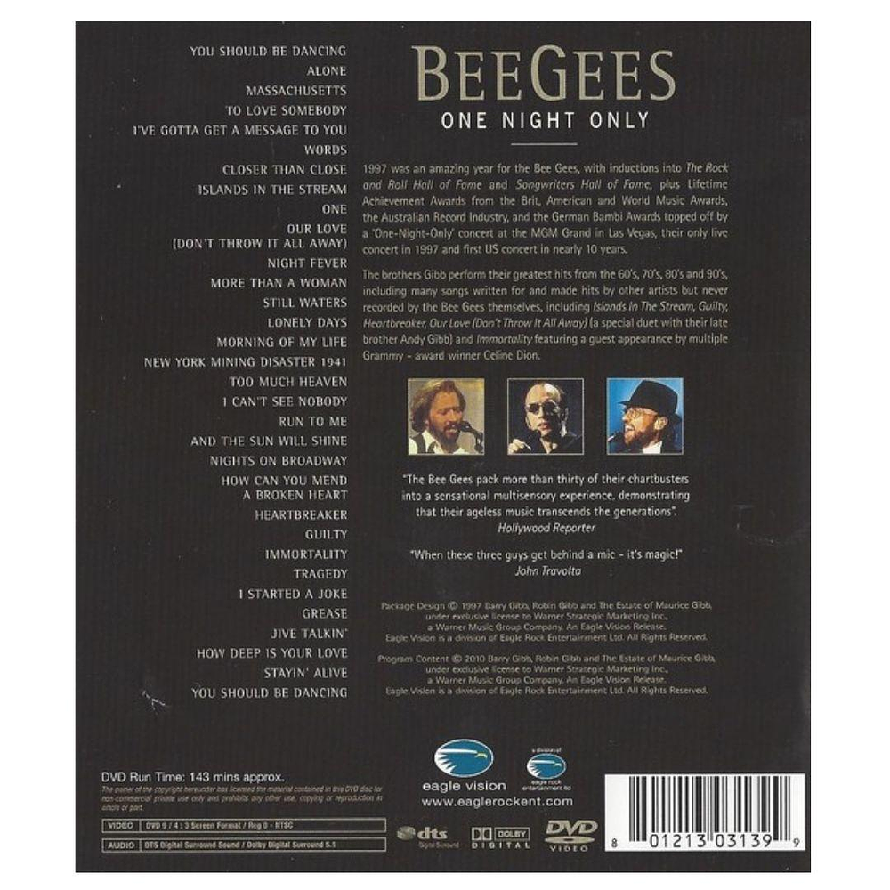 BEE GEES - ONE NIGHT ONLY (DVD) | DVD