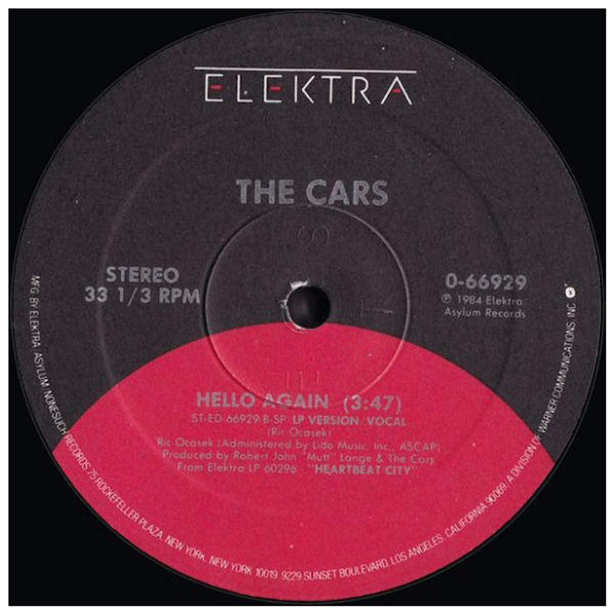 THE CARS HELLO AGAIN 12'' MAXI SINGLE USADO
