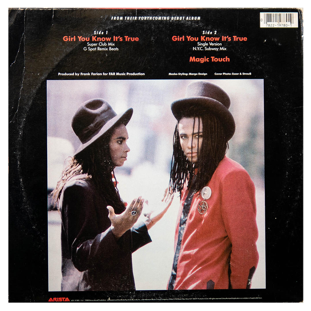 MILLI VANILLI - GIRL YOU KNOW IT'S TRUE | 12'' MAXI SINGLE USADO