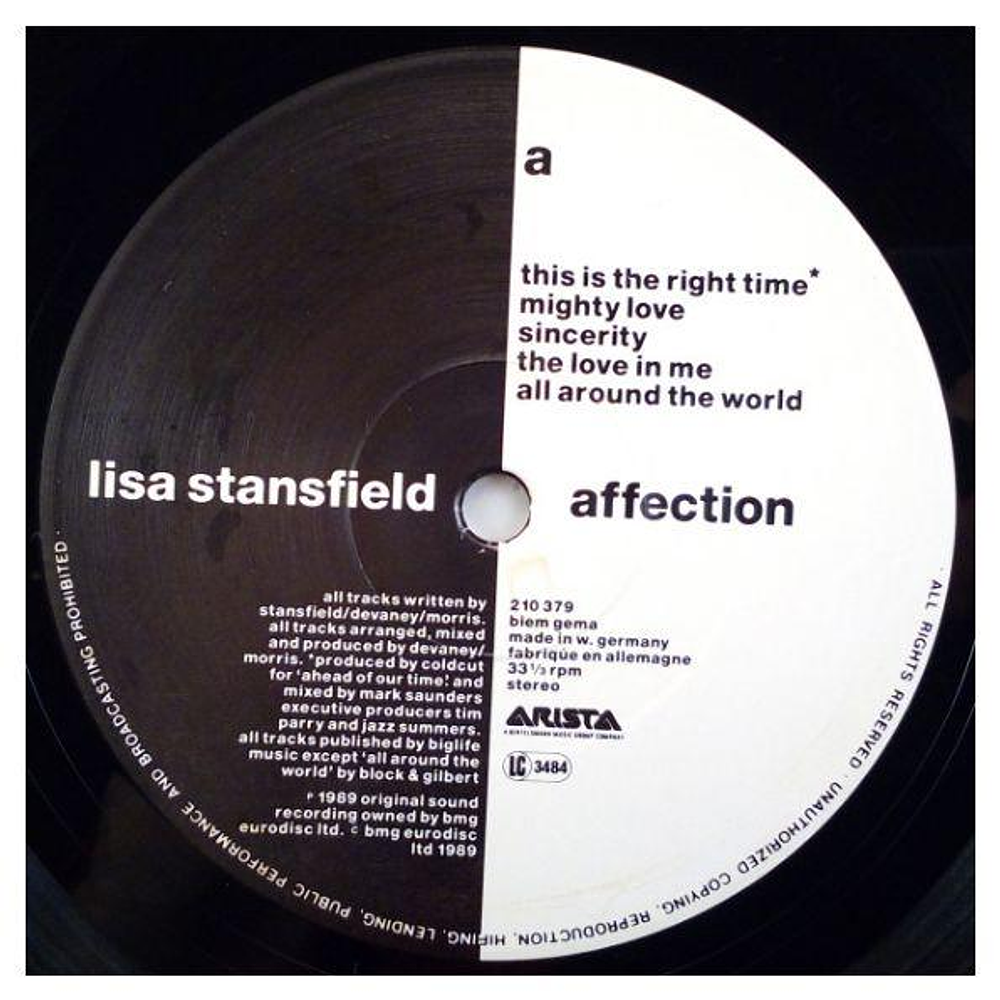 LISA STANSFIELD  - AFFECTION  | VINILO USADO