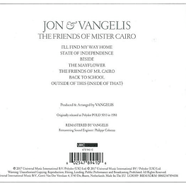 JON & VANGELIS - FRIENDS OF MISTER CAIRO | CD
