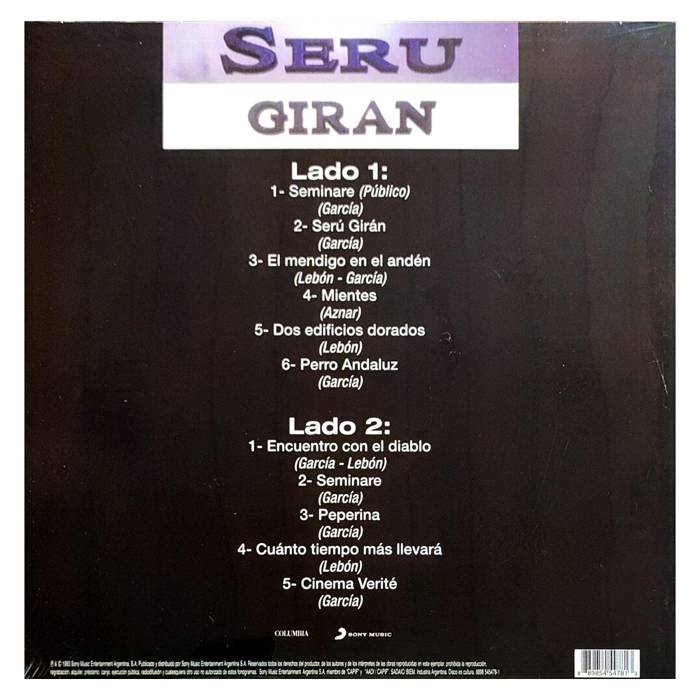 SERU GIRAN - SERU GIRAN EN VIVO 1 |  VINILO 