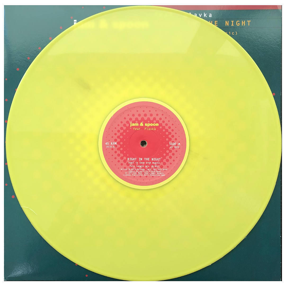 JAM & SPOON - RIGHT IN THE NIGHT (YELLOW VINYL) | 12'' MAXI SINGLE VINILO