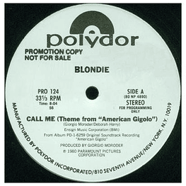 BLONDIE - CALL ME | 12'' MAXI SINGLE USADO