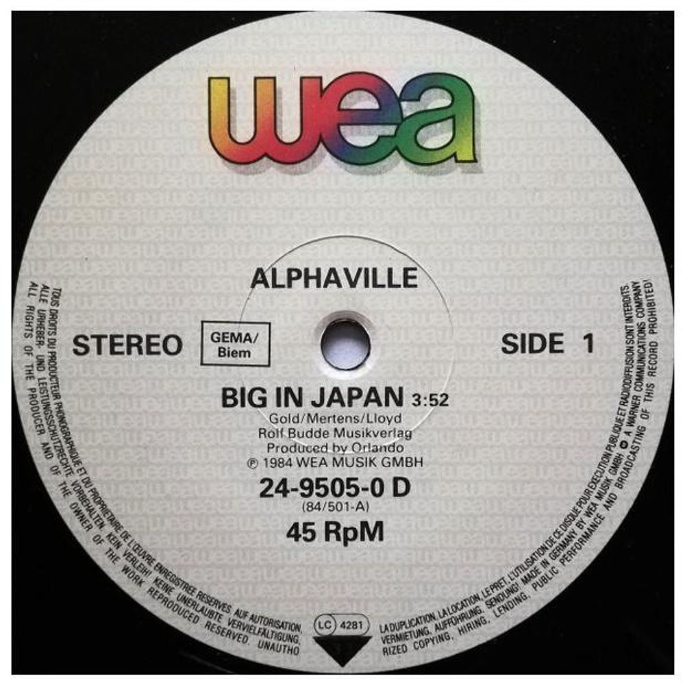 ALPHAVILLE - BIG IN JAPAN | 12'' MAXI SINGLE VINILO USADO