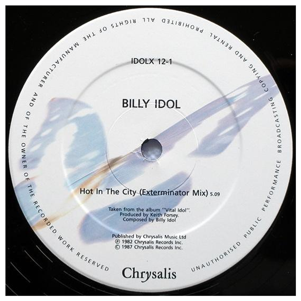 BILLY IDOL - HOT IN THE CITY | 12'' MAXI SINGLE USADO