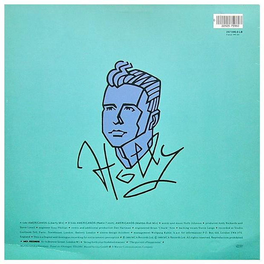 HOLLY JOHNSON - AMERICANOS | 12'' MAXI SINGLE USADO