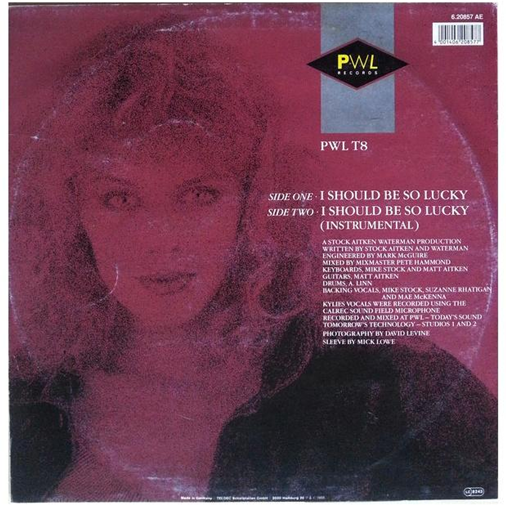 KYLIE MINOGUE - I SHOULD BE SO LUCKY | 12'' MAXI SINGLE USADO