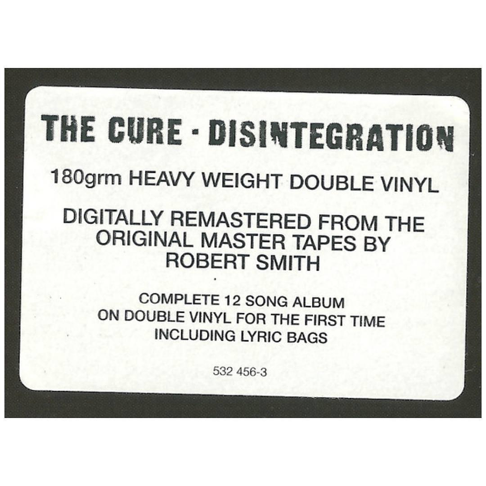 THE CURE - DISINTEGRATION (2 LP) - VINILO