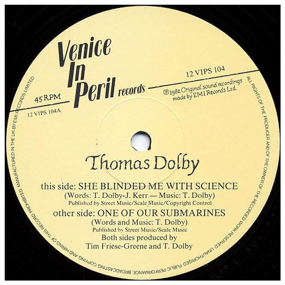 THOMAS DOLBY - SHE BLINDED WITH ME SCIENCE | 12'' MAXI SINGLE USADO