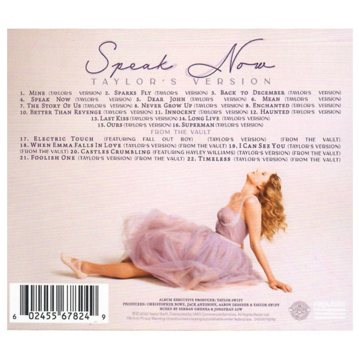 Taylor Swift - Speak Now (Taylor's Version); CD Japonés Doble. -  Disqueriakyd