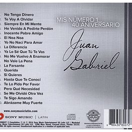 JUAN GABRIEL - MIS NUMERO 1 (40 ANIVERSARIO) | CD
