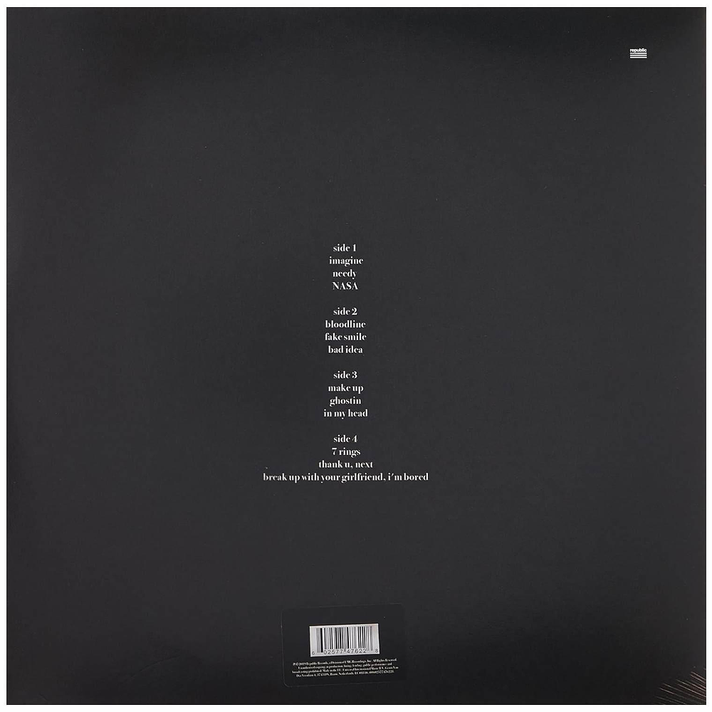 ARIANA GRANDE - THANK U, NEXT (2LP) | VINILO