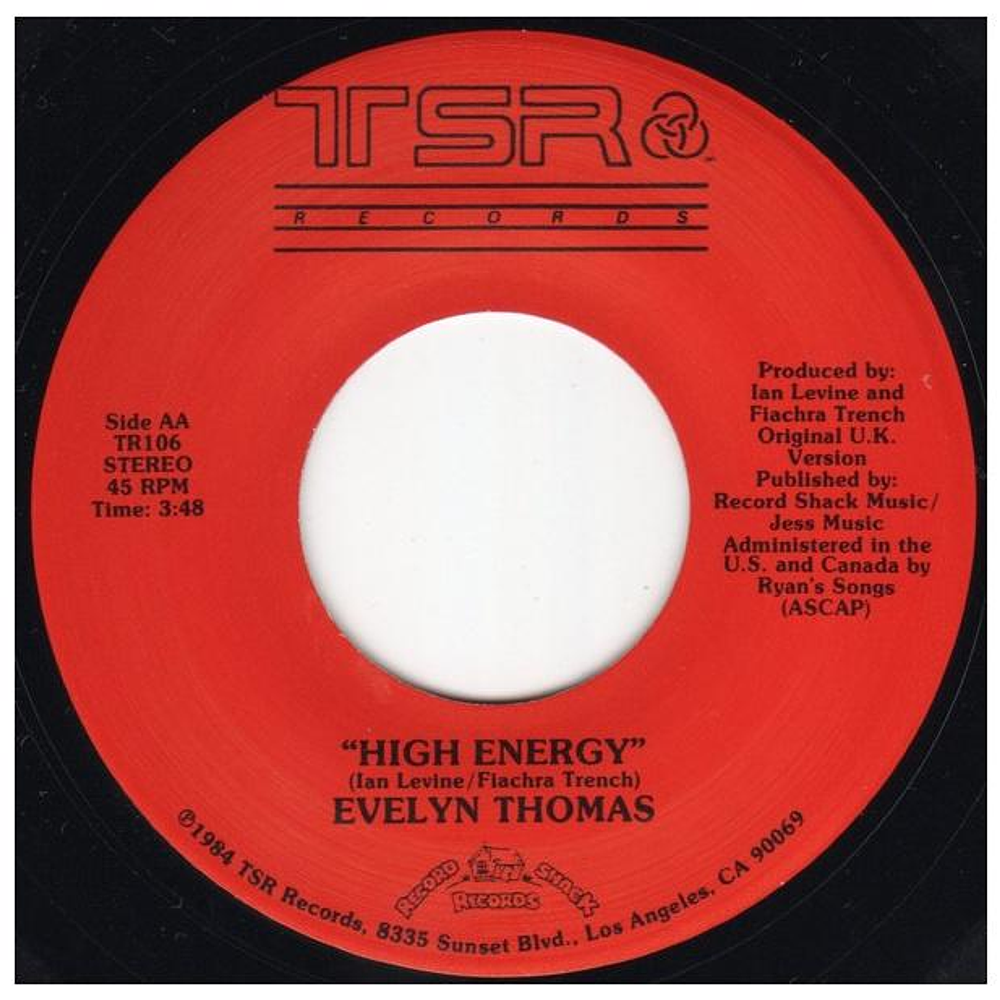 EVELYN THOMAS - HIGH ENERGY | 7'' SINGLE VINILO USADO