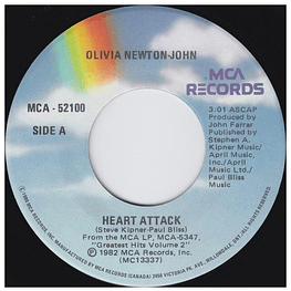 OLIVIA NEWTON JOHN - HEART ATTACK | 7'' SINGLE VINILO USADO