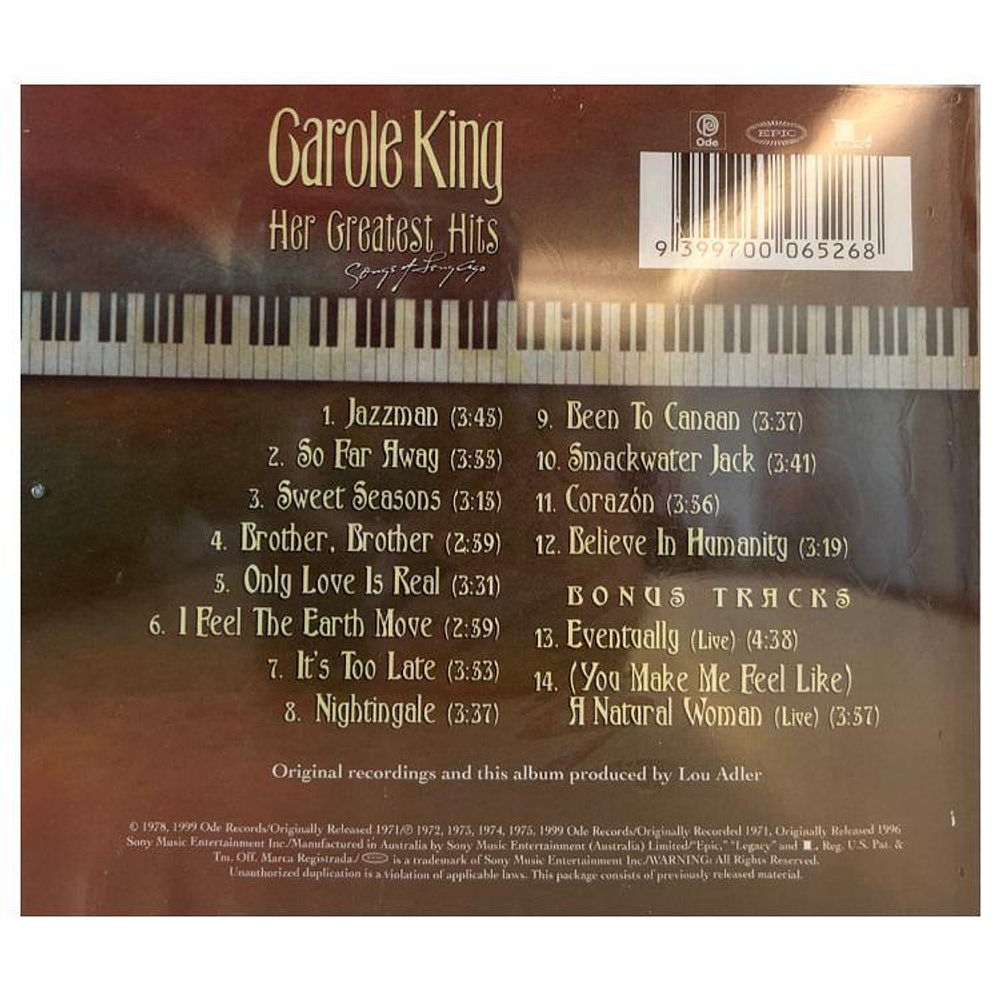 Carole King “Her Greates Hits” - 洋楽