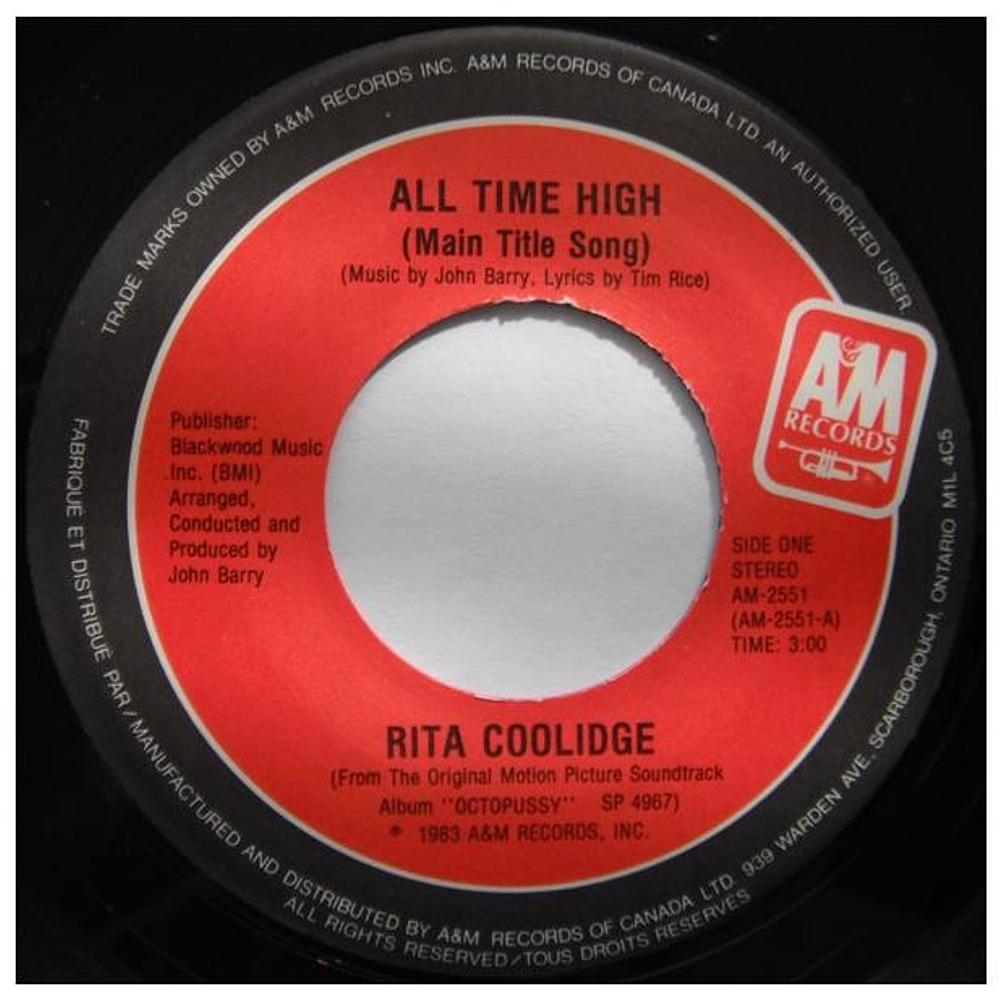 RITA COOLIDGE - ALL TIME HIGH | 7'' SINGLE VINILO USADO