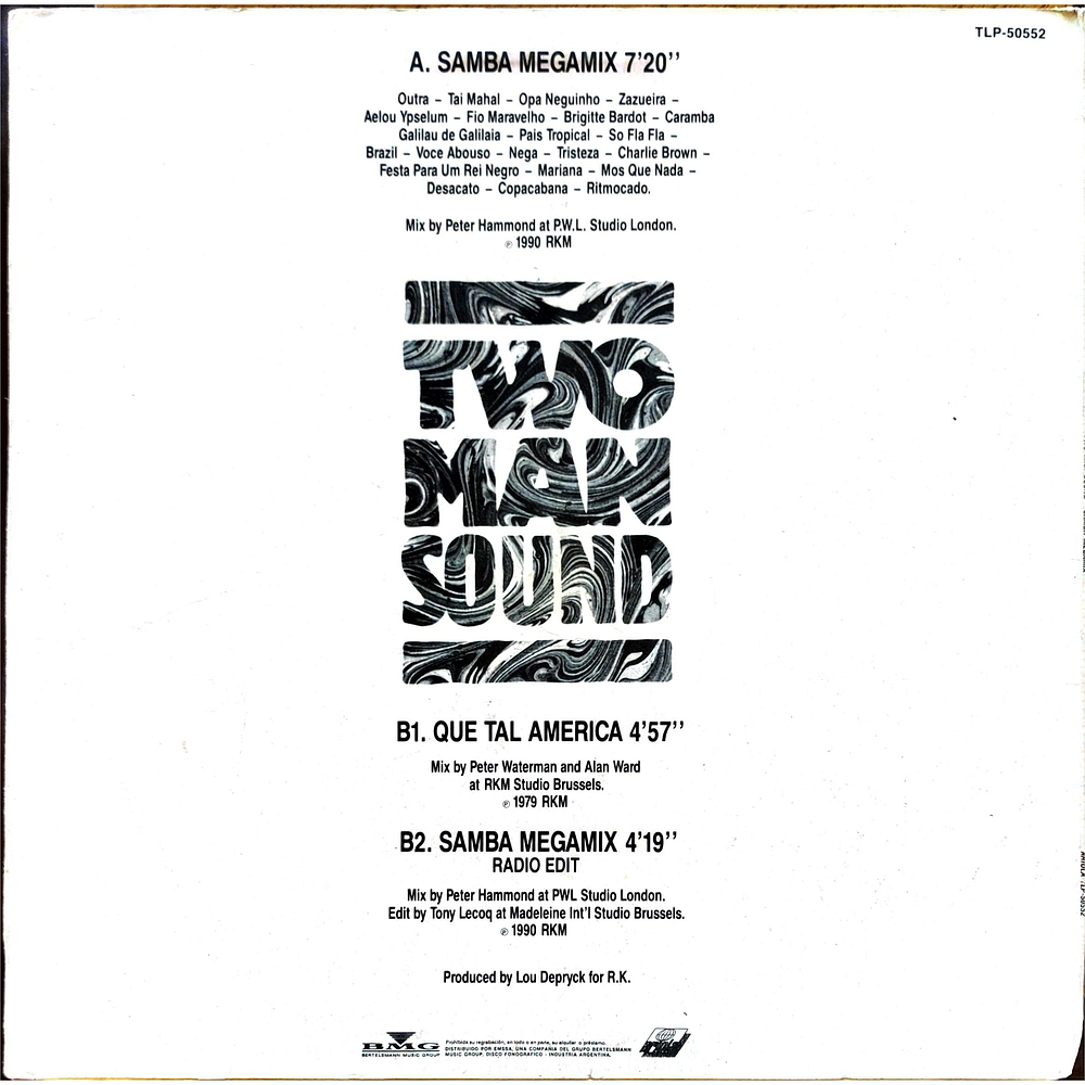 TWO MAN SOUND - SAMBA MEGAMIX | 12'' MAXI SINGLE VINILO USADO