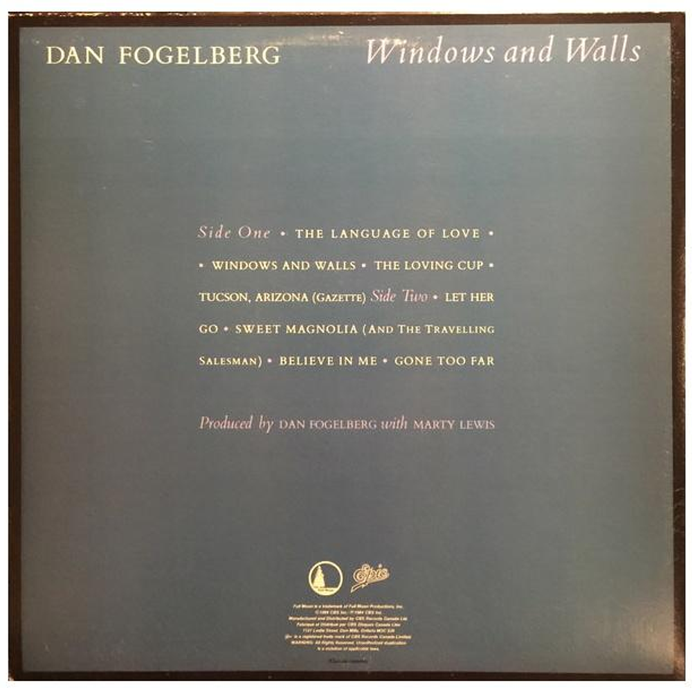 DAN FOGELBERG - WINDOWS AND WALLS | VINILO USADO