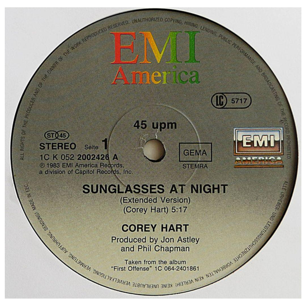 COREY HART - SUNGLASSES AT NIGHT | 12'' MAXI SINGLE USADO