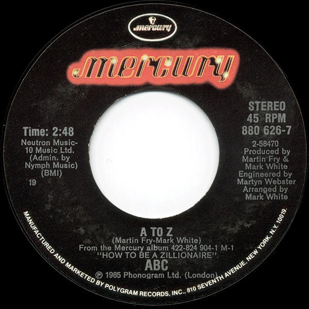 ABC - BE NEAR ME | 7'' SINGLE VINILO USADO