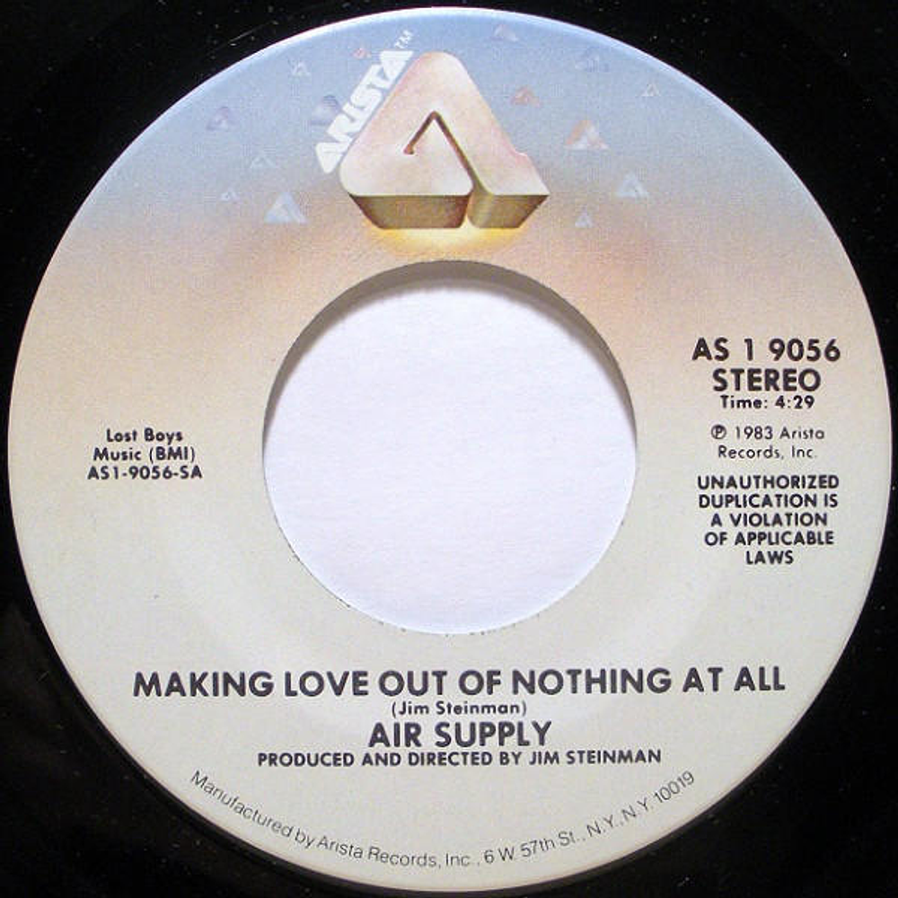 AIR SUPPLY - MAKING LOVE OUT OF NOTHING AT ALL | 7'' SINGLE VINILO USADO