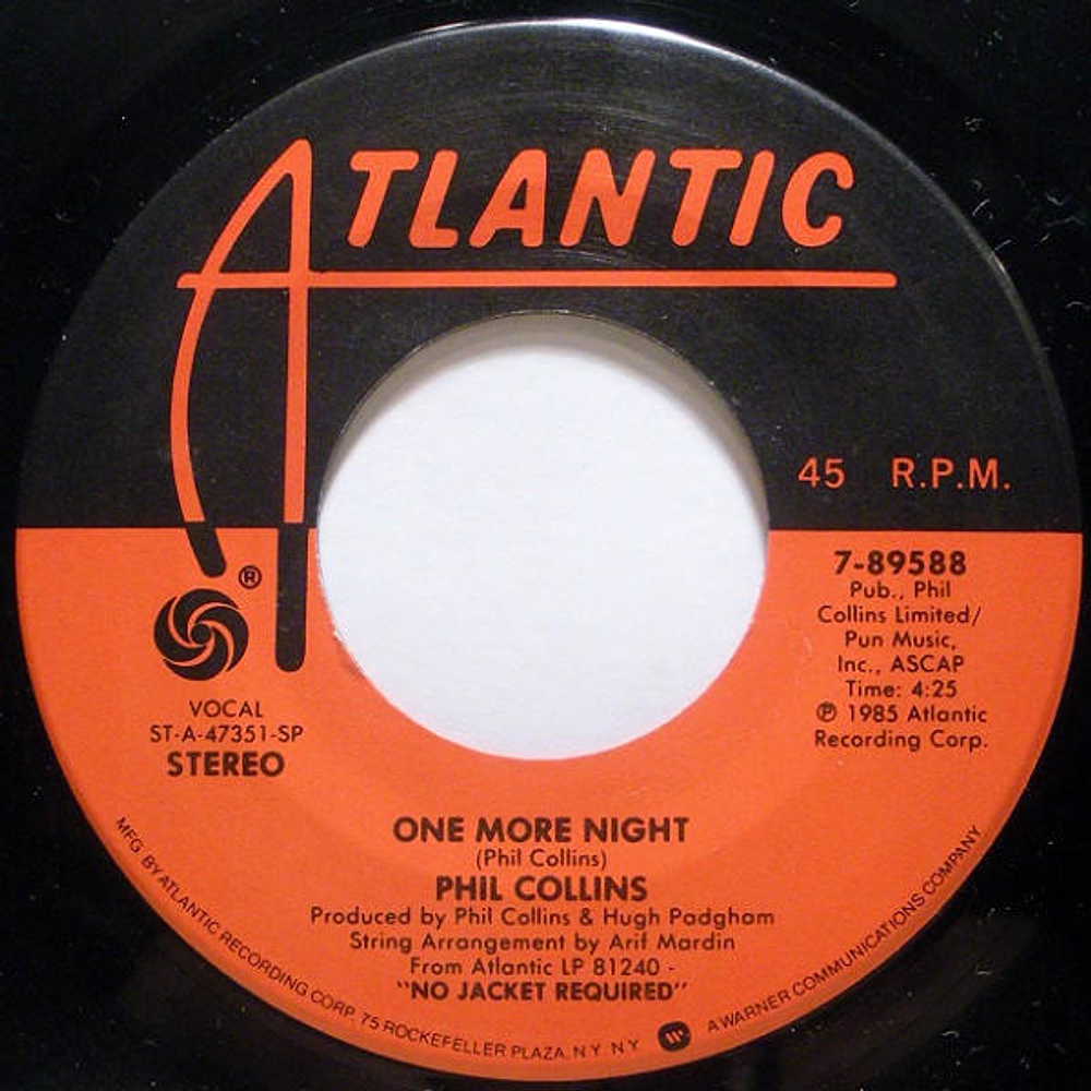 PHIL COLLINS - ONE MORE NIGHT | 7'' SINGLE VINILO USADO