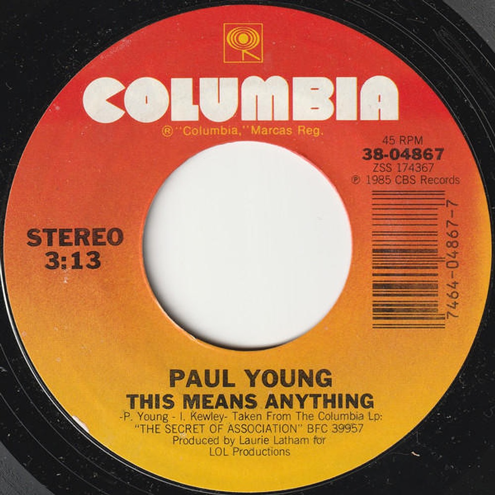 PAUL YOUNG - EVERYTIME YOU GO AWAY | 7'' SINGLE VINILO USADO