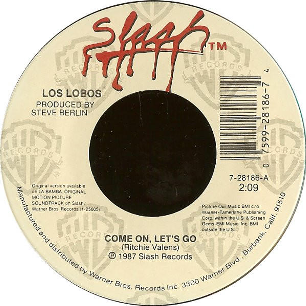 LOS LOBOS - COME ON LET'S GO | 7'' SINGLE VINILO USADO