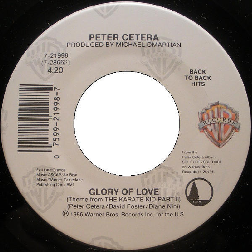 PETER CETERA  FT. AMY GRANT - THE NEXT TIME I FALL/GLORY OF LOVE | 7'' SINGLE VINILO USADO