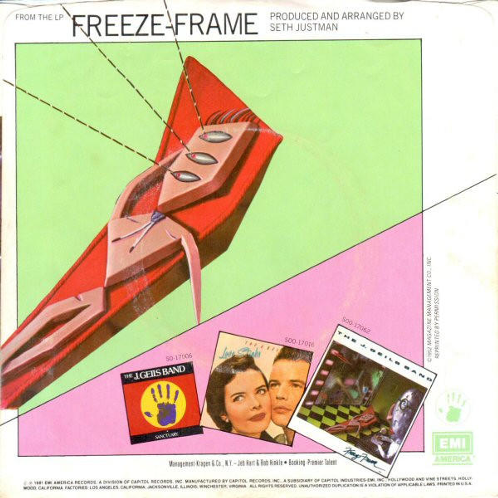 J. GEILS BAND - FREEZE-FRAME/FLAMETHROWER | 7'' SINGLE VINILO USADO