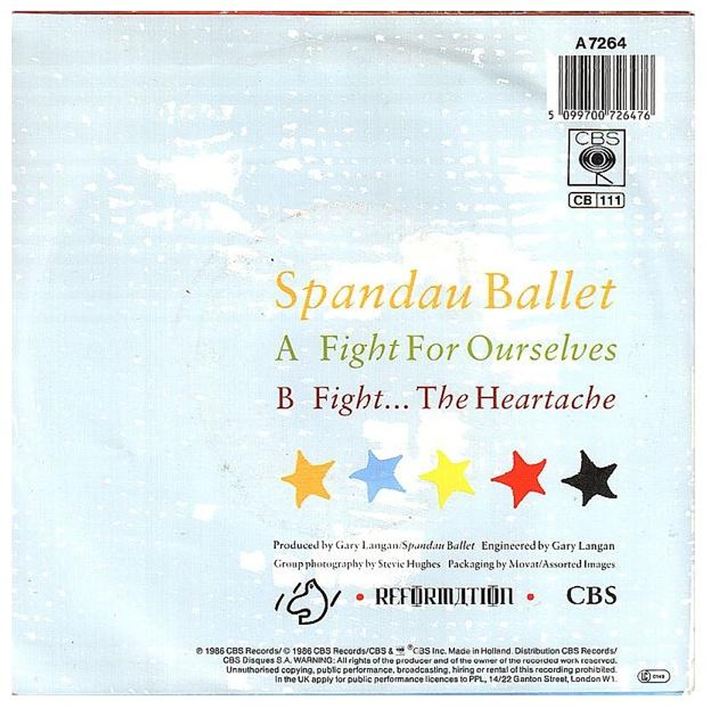 SPANDAU BALLET - FIGHT FOR OURSELVES | 7'' SINGLE VINILO USADO