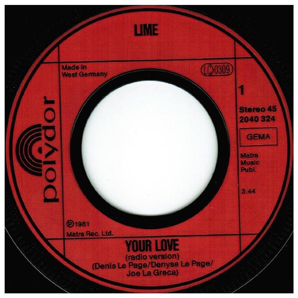 LIME - YOUR LOVE | 7'' SINGLE VINILO USADO