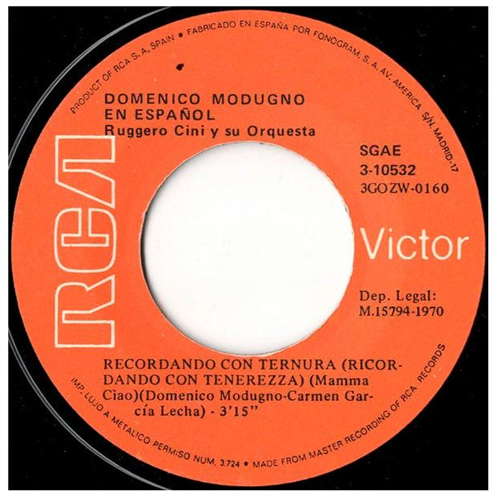 DOMENICO MODUGNO - COMO HAS HECHO (EN ESPAÑOL) | 7'' SINGLE VINILO USADO